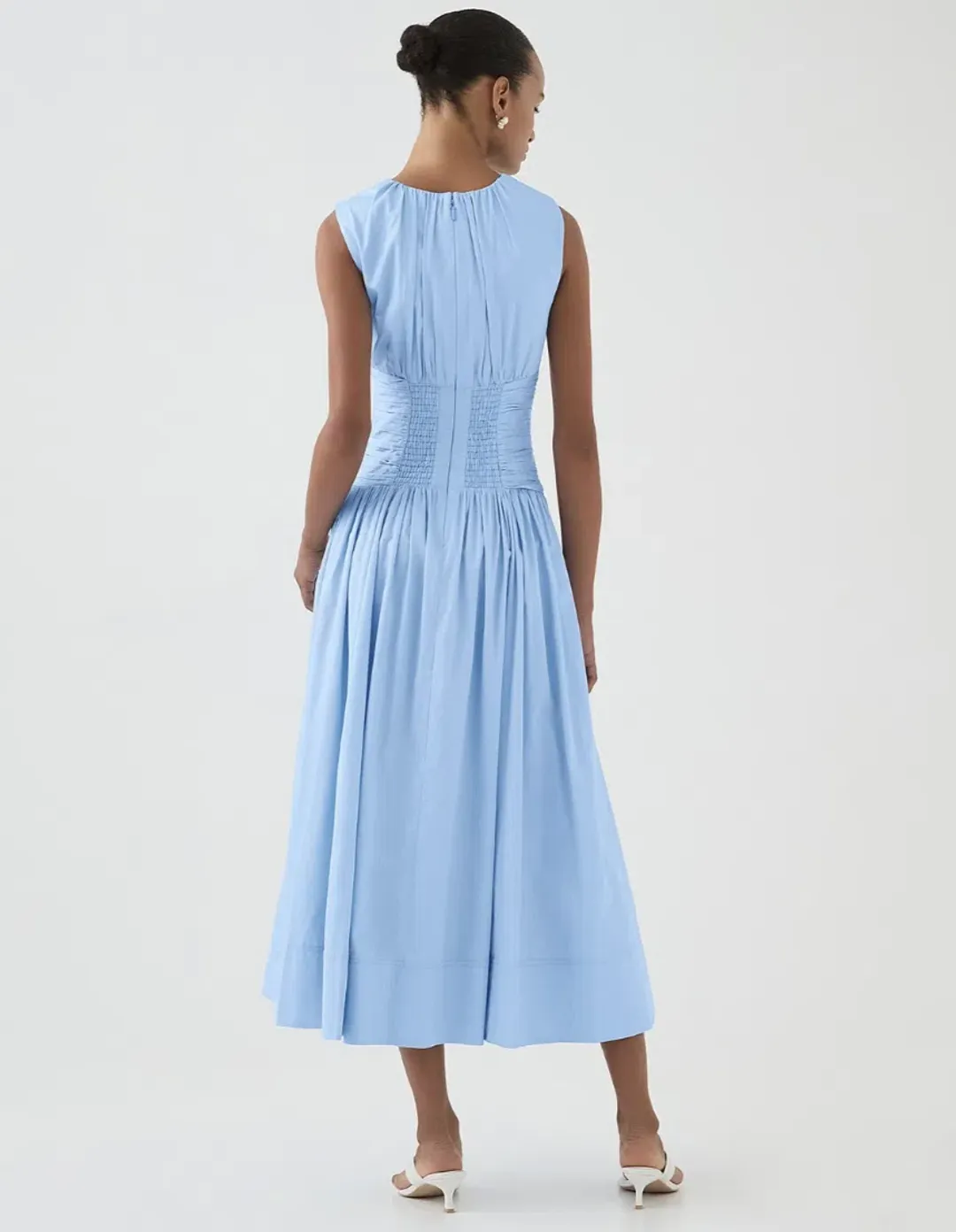 Aje Agatha Knot Midi Dress Powder Blue Size AU 12 for rent on The Volte - main image