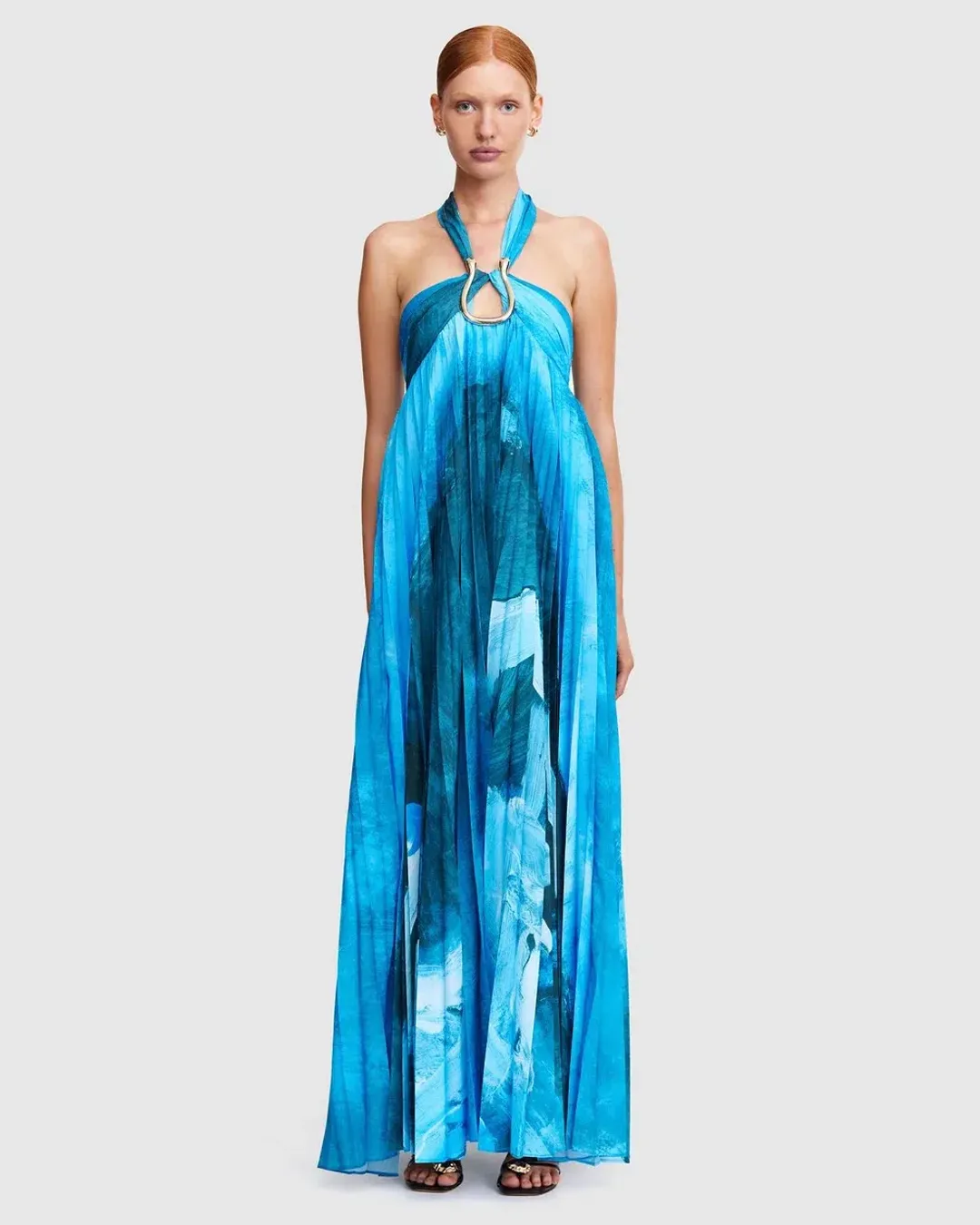 Acler Askham Maxi Dress Blue Size 14 for rent on The Volte - main image