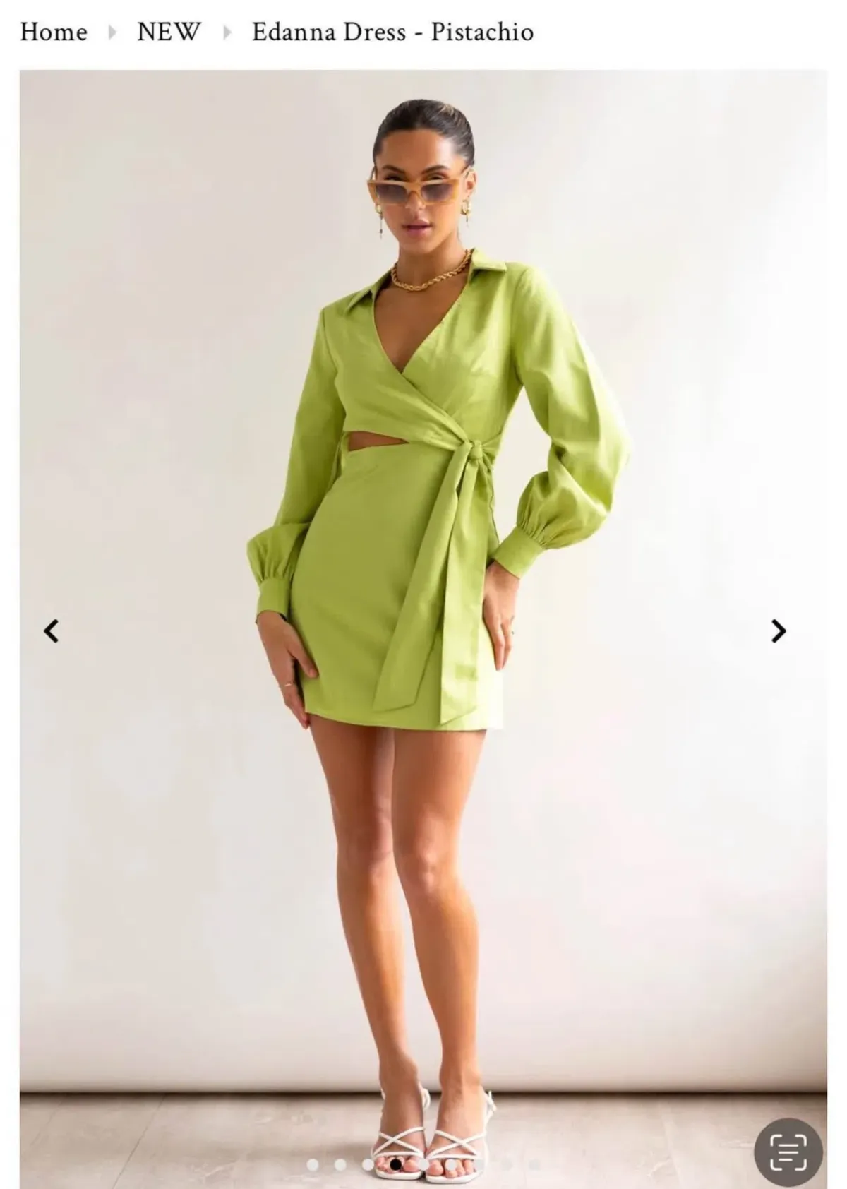 Edanna Dress - Pistachio  for rent on The Volte - main image