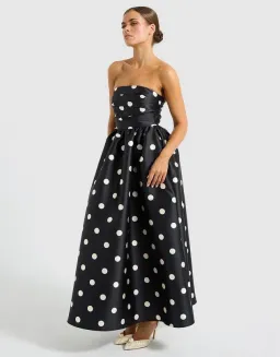 Pasduchas Dottie Strapless Midi Dress Black Size AU 8  for rent on The Volte - image 2