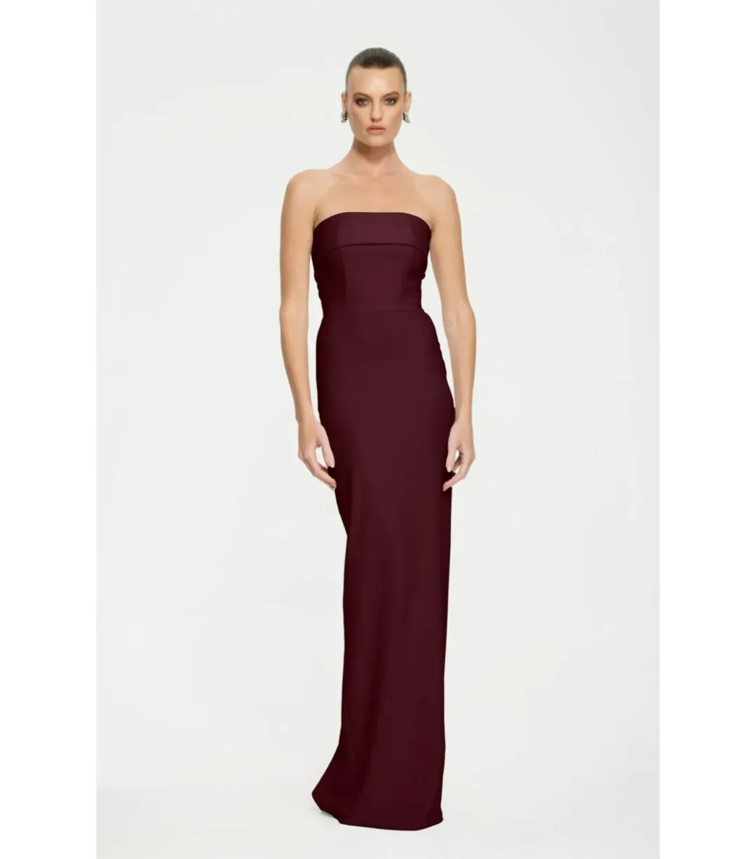 Effie Kats Monroe Maxi Gown in Wine Size AU 6 for rent on The Volte - main image