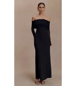 Meshki Josie Off Shoulder Maxi Dress Black Size AU 8 for rent on The Volte - image 1