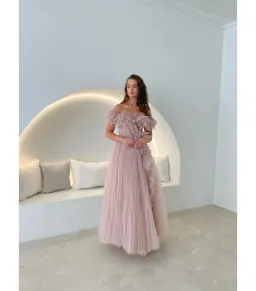 Tarik Ediz Patrice Maxi Dress Blush Size AU 12 for rent on The Volte - image 1