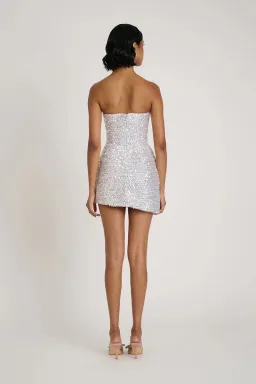 Eliya The Label Xia Sequin Mini Dress Silver Size AU 10 for rent on The Volte - image 4