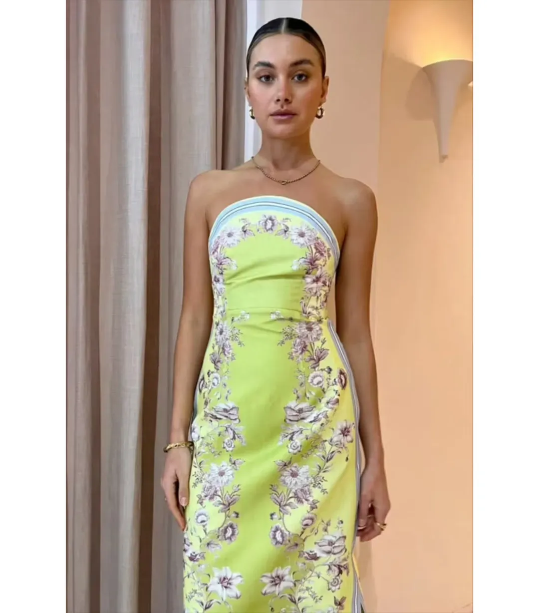 Alemais Marlow Bodice Midi Dress Print Size AU 6 for rent on The Volte - main image