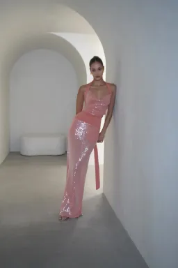 Deconduarte Lilou  Maxi Dress in Coral Size AU 10 for rent on The Volte - image 4