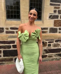 Rachel Gilbert Jensen Maxi Gown Green Size AU 10  for rent on The Volte - image 2