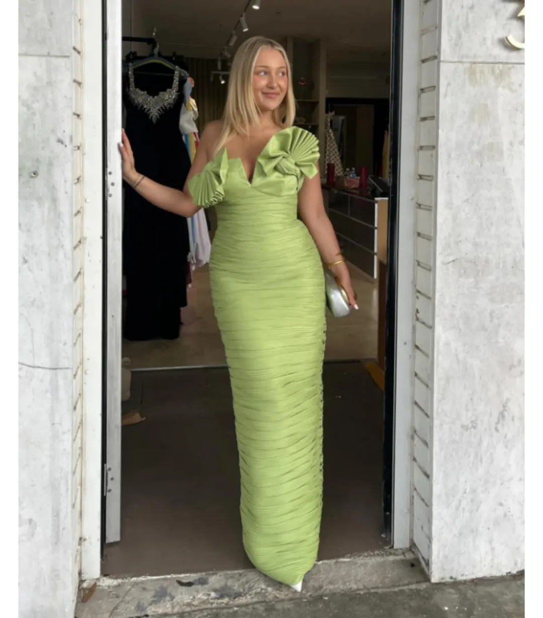 Rachel Gilbert Jensen Maxi Gown Green Size AU 10  for rent on The Volte - main image