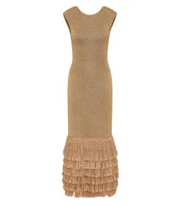 Aje Breeze Knit Midi Dress Rose Gold Size XS / AU 6 for rent on The Volte - image 6