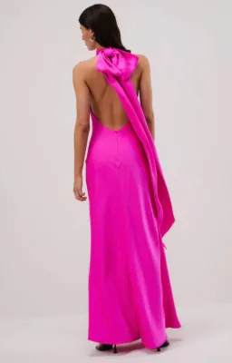 Misha Collection Evianna Satin Dress Hot Pink Size 8/S for rent on The Volte - image 3