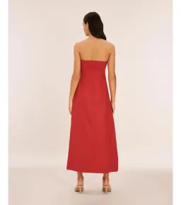 Aere Linen Empire Waist Maxi Dress Red Size AU 12 for rent on The Volte - image 3