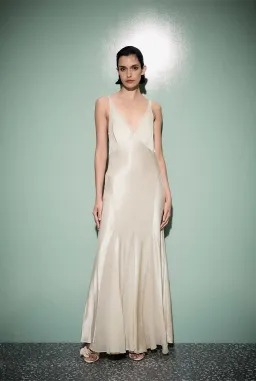 Witchery Sheer Insert Maxi Dress in Parchment Off-White Size AU 8  for rent on The Volte - image 1