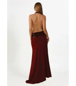 Ance Gria Adele Maxi Gown in Wine Size AU 8 for rent on The Volte - image 3