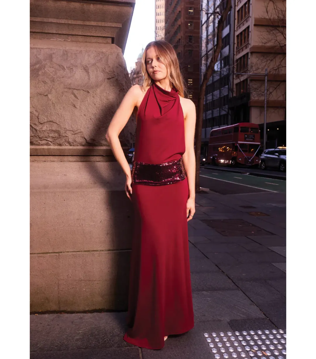 Ance Gria Adele Maxi Gown in Wine Size M / AU 10 for rent on The Volte - main image