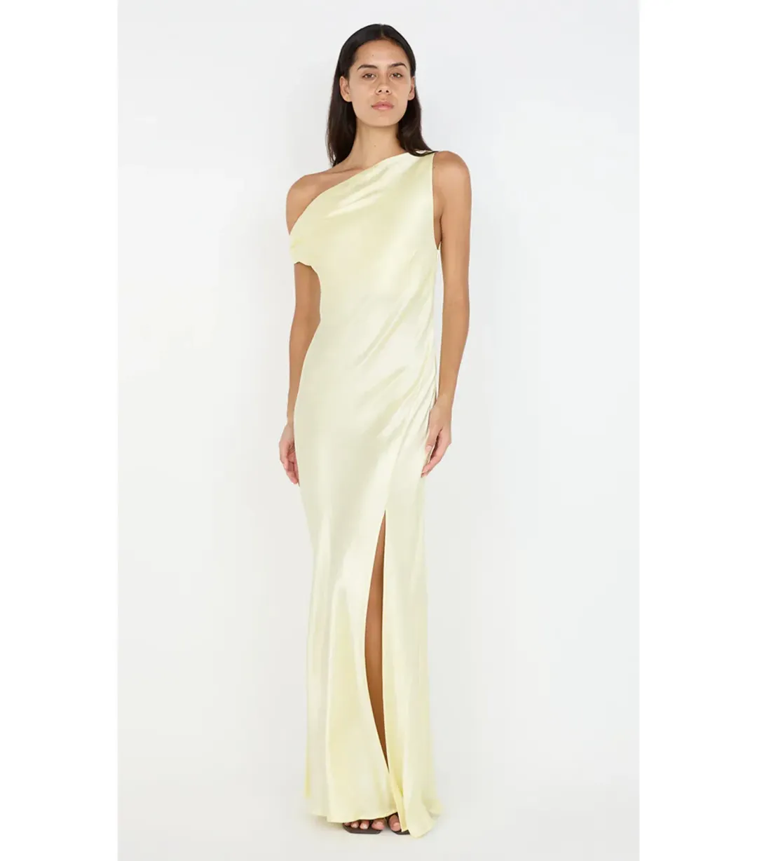 Bec & Bridge Sol Asym Maxi Dress Ice Yellow Size AU 8 for rent on The Volte - main image