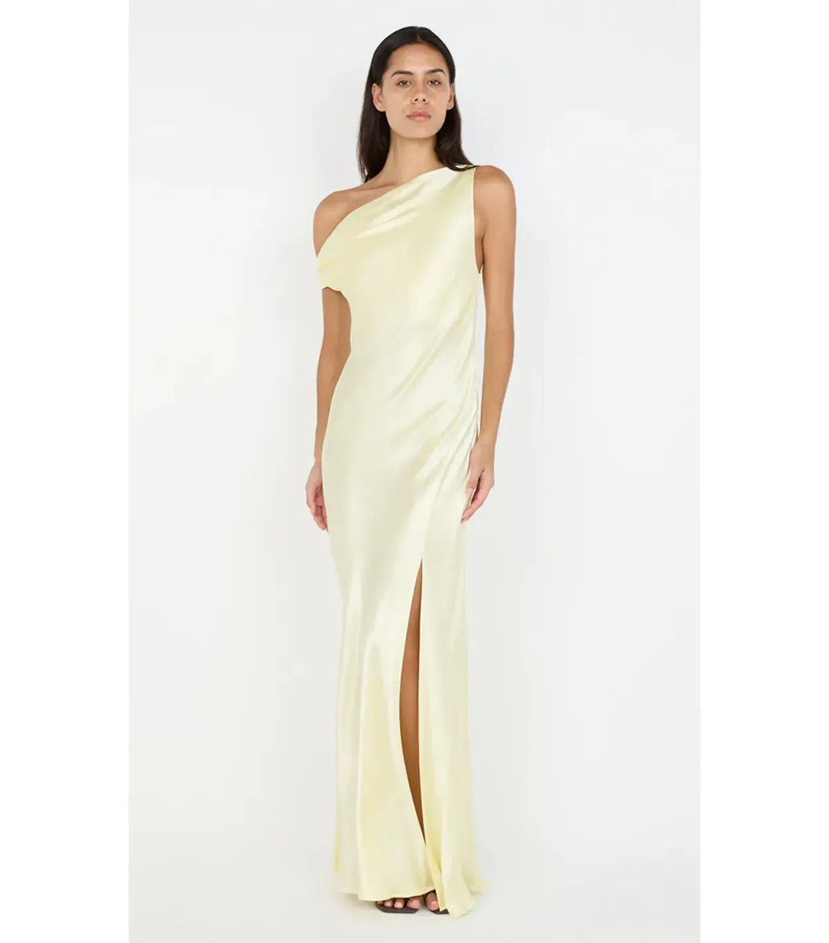 Bec & Bridge Sol Asym Maxi Dress Ice Yellow Size AU 8 for rent on The Volte - main image