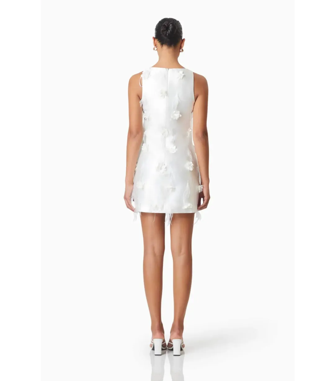 Elliat Lunaria Satin Mini Dress in White Size AU 10 for rent on The Volte - main image