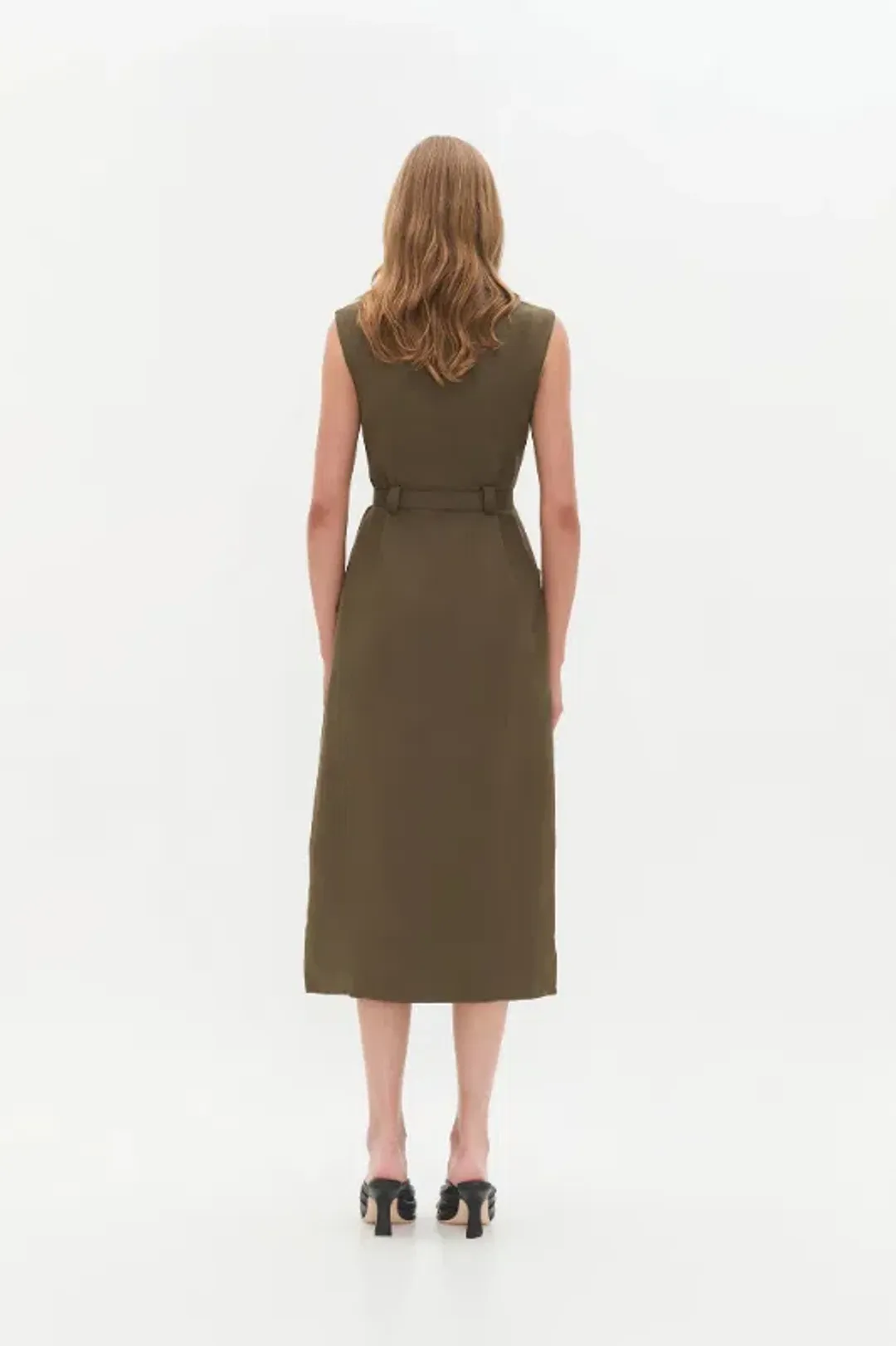 Aje  Blake Utility Midi Dress Khaki Size AU 14 for rent on The Volte - main image