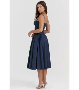 House Of CB Samaria Corset Sundress French Navy Size AU 6  for rent on The Volte - image 2
