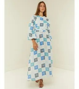 Palm Noosa Melrose Maxi Dress Blue Tile Size AU 14  for rent on The Volte - image 1