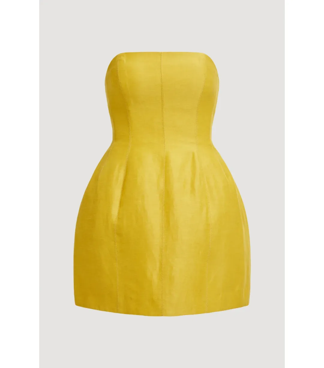 Aje Baret Strapless Mini Dress in Chartreuse Size AU 6 for rent on The Volte - main image