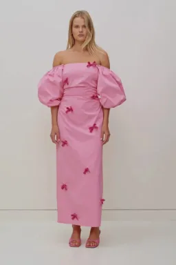 The Wolf Gang Amar Midi Dress Pink Size Medium / AU 10 for rent on The Volte - image 2