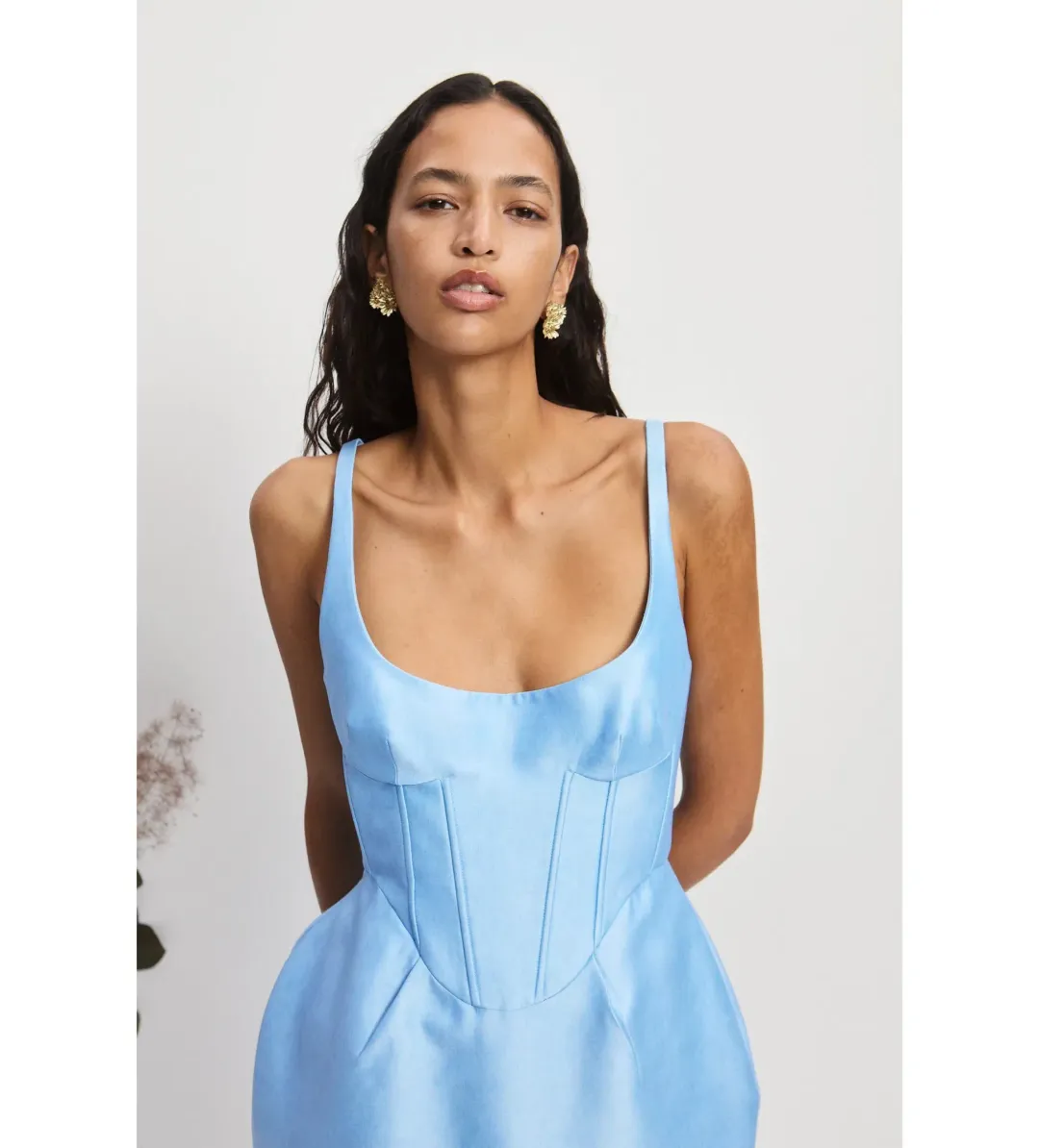 Alemais Donata Taffeta Maxi Gown Blue Print Size AU 10 for rent on The Volte - main image