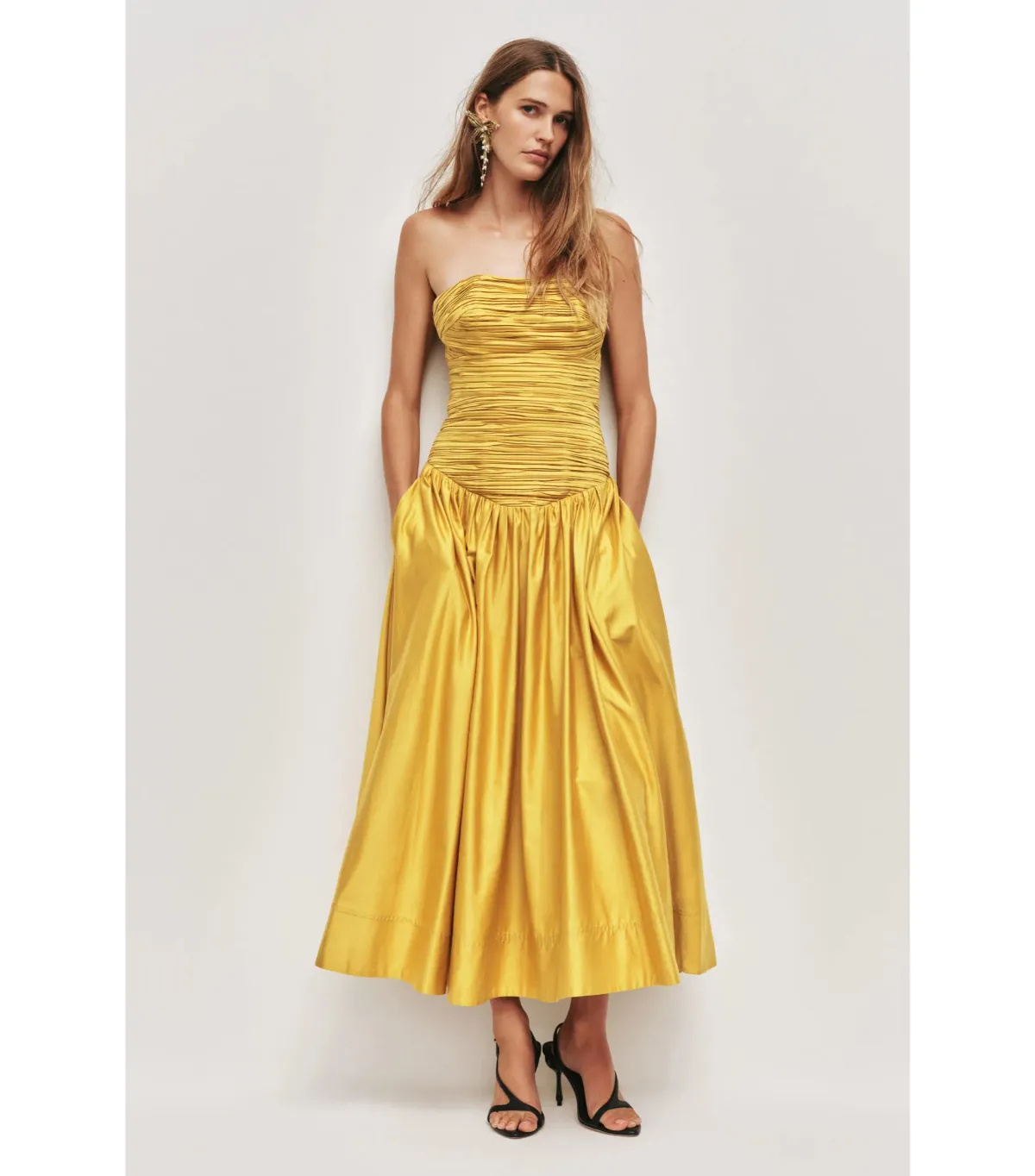 Aje Marigold Midi Dress in Chartreuse Size AU 6 for rent on The Volte - main image