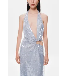 MISHA Devon Sequin Maxi Dress Cloud Blue Size S / AU 8  for rent on The Volte - image 3