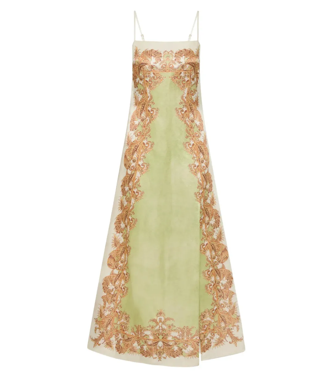 Antipodean Torrent Side Split Midi Dress Green Print Size AU 12  for rent on The Volte - main image