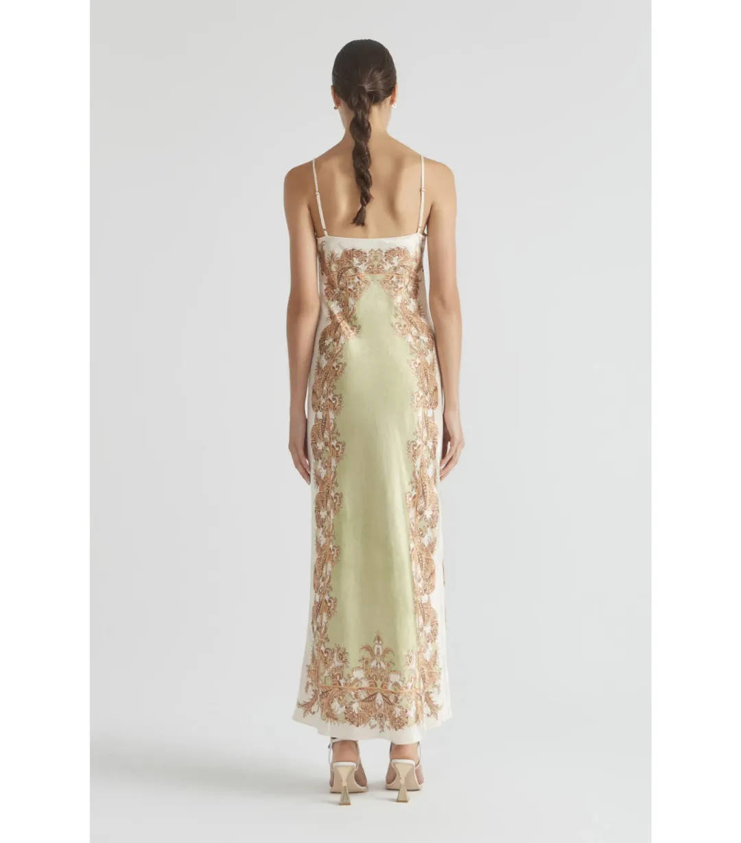 Antipodean Torrent Side Split Midi Dress Green Print Size AU 12  for rent on The Volte - main image