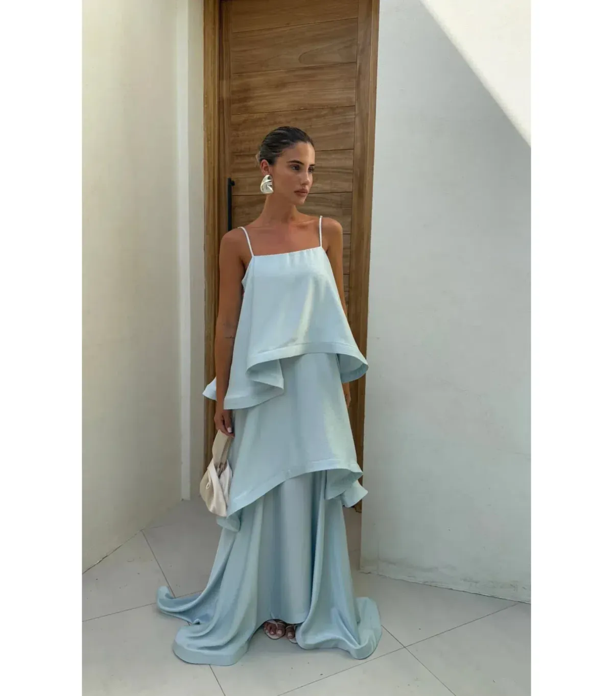 Elliatt Tilly Tiered Maxi Dress Blue Size AU 6  for rent on The Volte - main image