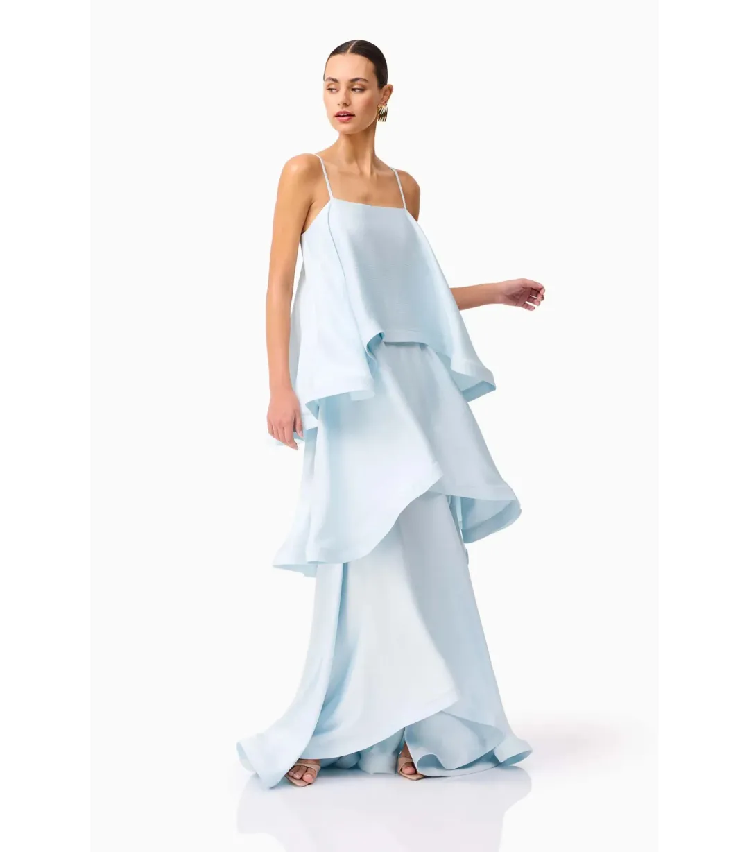 Elliatt Tilly Tiered Maxi Dress Blue Size AU 6  for rent on The Volte - main image