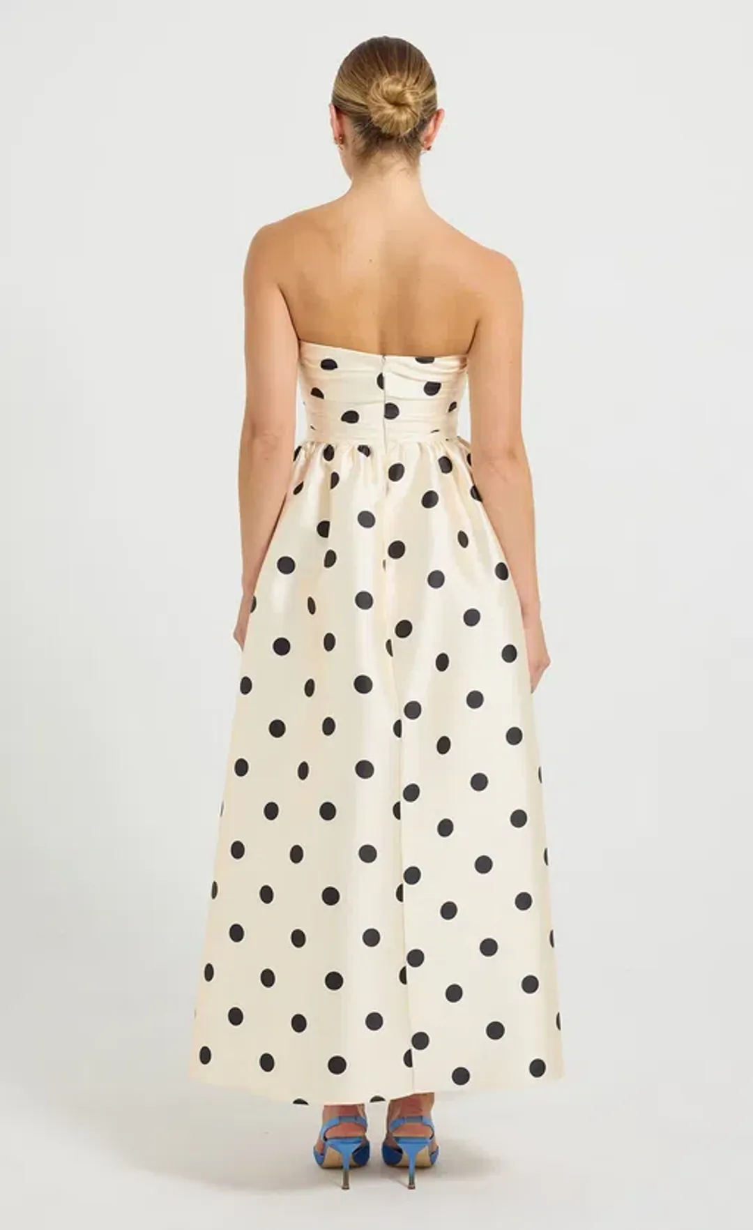 Pasduchas Dottie Strapless Midi Dress size 14 for rent on The Volte - main image