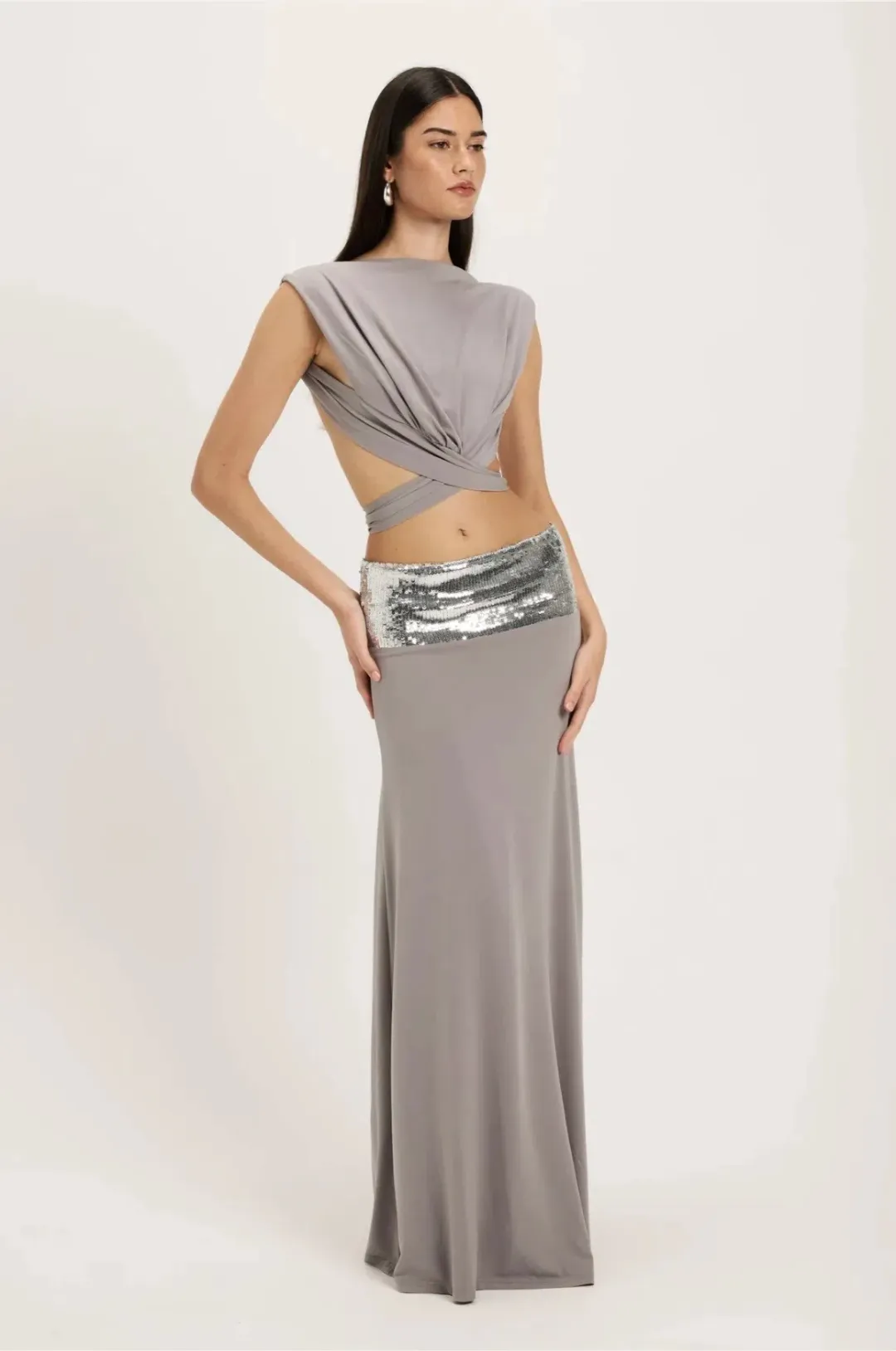 Ance Gria Lune Top and skirt Grey Size S/8 for rent on The Volte - main image