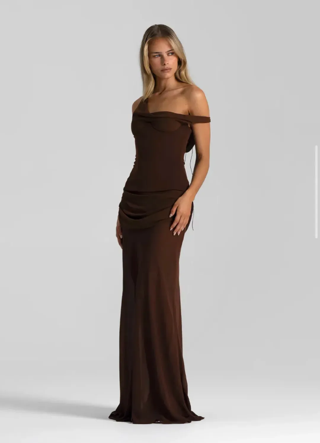 Natalie Rolt Cadence Maxi in Espresso Chocolate Size 2/ AU 10 for rent on The Volte - main image