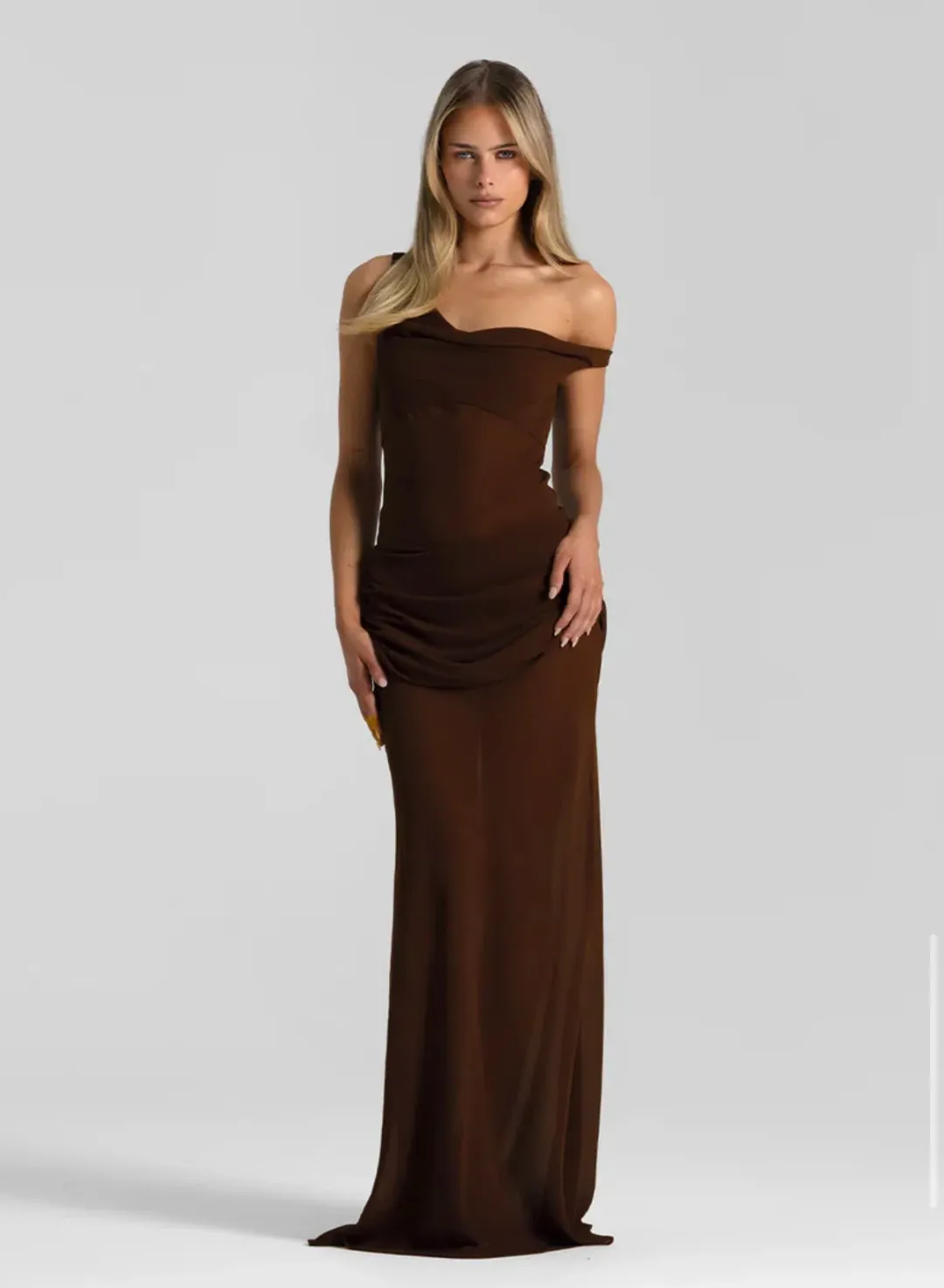 Natalie Rolt Cadence Maxi in Espresso Chocolate Size 3/ AU 12 for rent on The Volte - main image