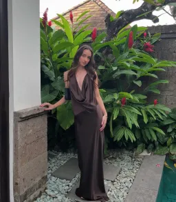  Natalie Rolt Gabi Gown in Espresso Size 0 /Au 6 for rent on The Volte - image 7