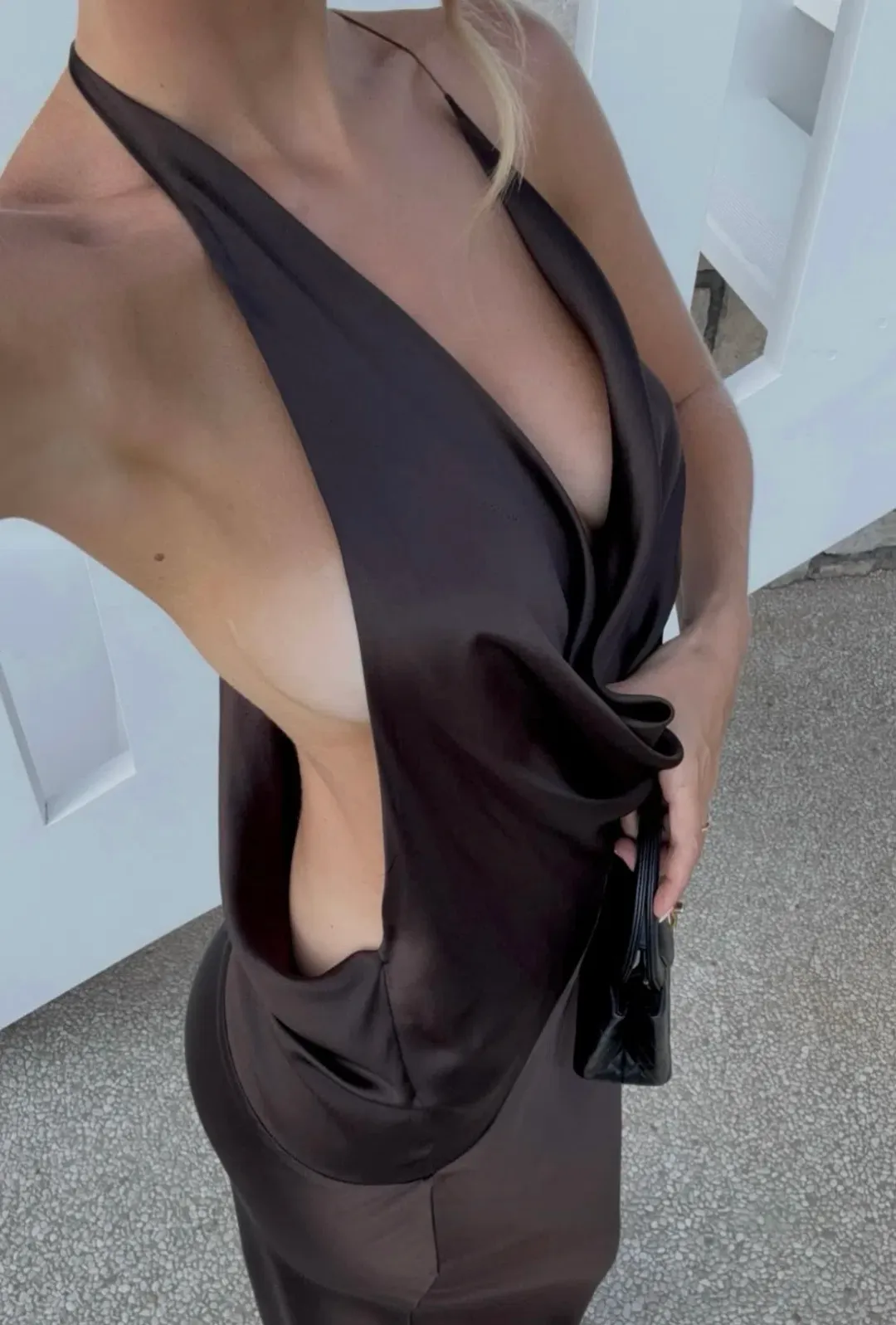  Natalie Rolt Gabi Gown in Espresso Size 0 /Au 6 for rent on The Volte - main image