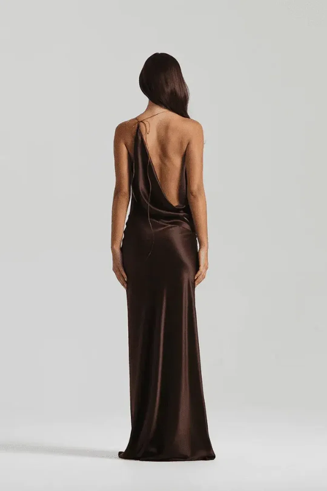  Natalie Rolt Gabi Gown in Espresso Size 0 /Au 6 for rent on The Volte - main image