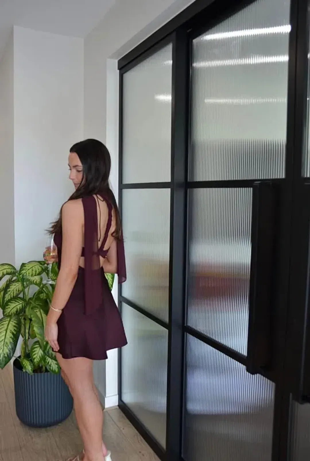 Ownley Alanah Two Way Mini Dress Plum Size 6  for rent on The Volte - main image