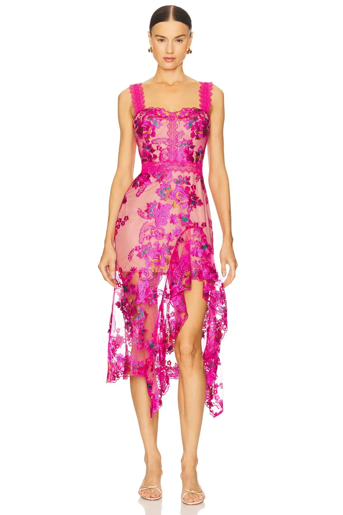 Bronx & Banco Eva Midi Dress in Fuschia Pink Size AU 12 / L for rent on The Volte - main image
