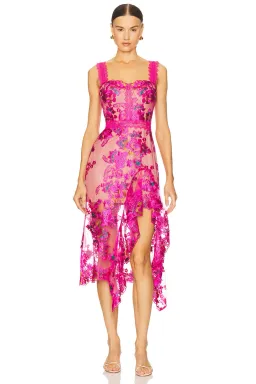 Bronx & Banco Eva Midi Dress in Fuschia Pink Size AU 12 / L for rent on The Volte - image 1