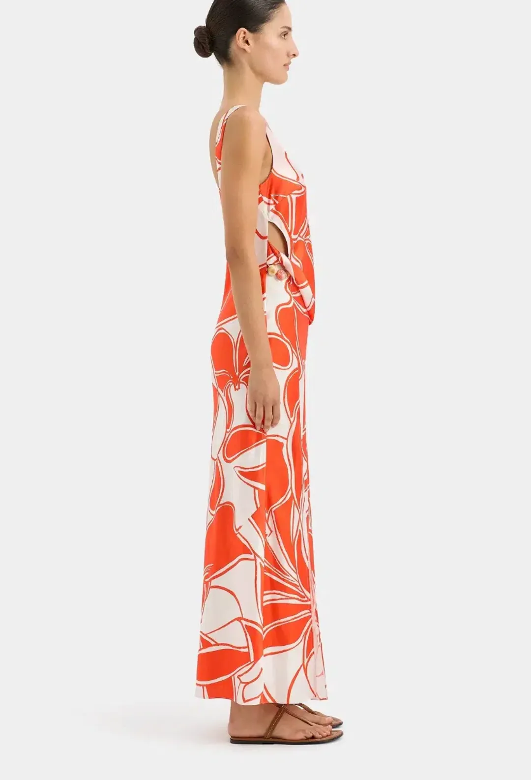 Sir the Label Ramona Twist Bias  Dress Orange Size 1/Au 8  for rent on The Volte - main image