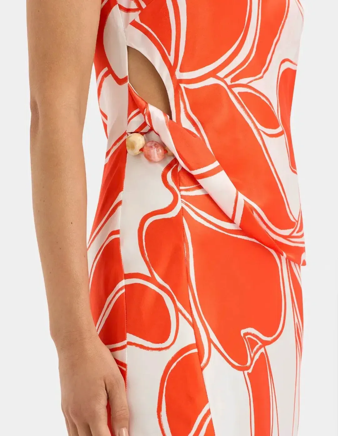 Sir the Label Ramona Twist Bias  Dress Orange Size 1/Au 8  for rent on The Volte - main image