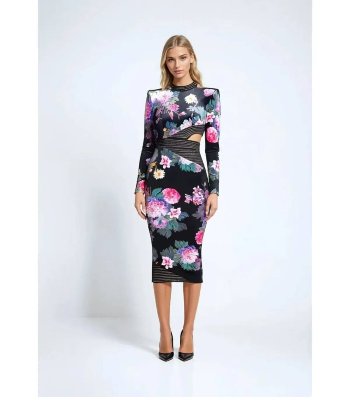 Zhivago Message To Love Floral Dress Black Size AU 12 for rent on The Volte - main image