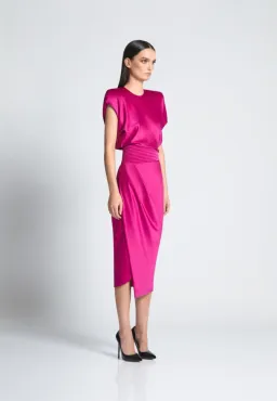 Zhivago Bondi Midi Dress Fuschia Size 12 for rent on The Volte - image 3