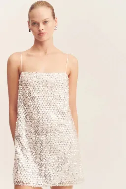 Shona Joy Asteri Mini Dress Silver Sequin Size 8 for rent on The Volte - image 2