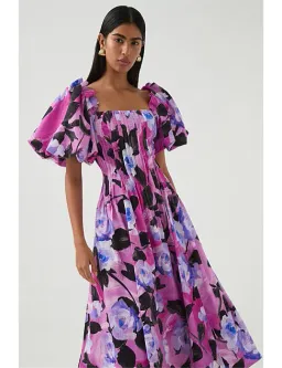 Aje Francesca Midi Dress Lilac Nights Size AU 10 for rent on The Volte - image 3