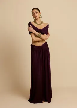 Arcina Ori Alessia Top And Skirt Set In Plum Size 8/ S for rent on The Volte - image 5